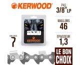 Chaîne tronçonneuse Kerwood 52 maillons 3/8LP 1,3mm semi carrée
