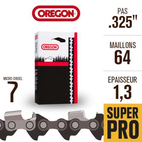Cha&icirc;ne tron&ccedil;onneuse Oregon 64 maillons 325", 1,3 mm. 20BPX064E