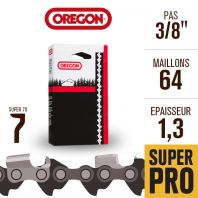 Cha&icirc;ne tron&ccedil;onneuse Oregon 64 maillons Super 70 3/8", 1,3 mm. 72LPX064E