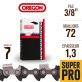 Chaîne tronçonneuse Oregon 72 maillons Super 70 3/8", 1,3 mm. 72LPX072E